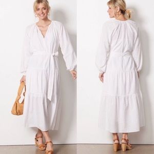 NWT Evereve White Josephina Maxi Dress
